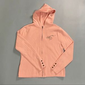 vintage harley-davidson pink rhinestone zip up